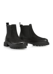 Black leather women's boots BUTYD-1093-98(Z24)-02