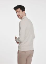 Beige men's cardigan SWEMT-0149-81(Z24)-04