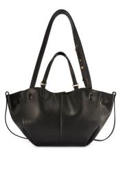 Black women's shoulder bag TOREC-1231-99(W26), product view from the back on a white background.