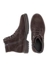 Brown suede men's ankle boots BUTYM-0515-89(Z25), product view from above on white background.
