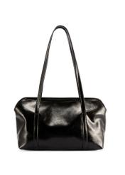 Black women's handbag with gloss TOREC-1205-9F(W26) - product view from the back, on a white background.