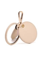 Cream keychain with mirror BRELOK-0216-16(Z25), diagonal view of the product on a white background.