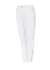 White women's pants with piping SPODT-0056-11(W21)-02