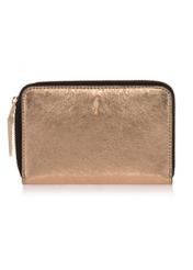 Women's gold leather wallet PORES-0836C-28(W23)-01