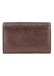 Medium women's leather wallet in light brown color PORES-1030-1G(Z26), product view from the back on white background.