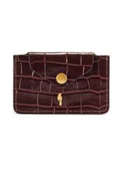 Small burgundy leather women's wallet PORES-0890B-49(Z25) - front product view on white background.