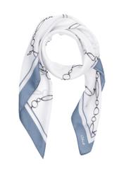 Women's scarf with chain motif SZADT-0230-0P(Z26) - front view, on white background.
