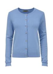 Blue women's cardigan with buttons KARDT-0033-61(W23)-04