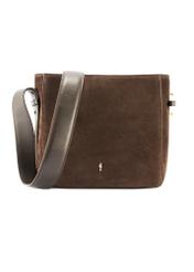 Brown leather women's handbag TORES-1251-1I(W26) - front product view, on a white background.