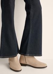 Women's suede ankle boots in cool beige BUTYD-1193-1K(Z26)