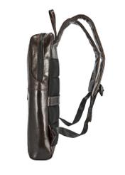 Men's brown leather backpack TORMS-0457-89(W25), product visible from the side on a white background.