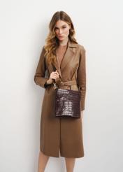Women's leather shoulder bag croco TORES-0912-89(W23)-07