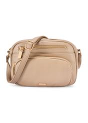 Women's shoulder bag in camel color TOREC-1123-1D(W26), product view from the front on a white background.