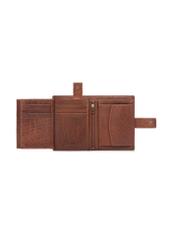 Men's leather wallet in cognac color PORMS-0692-1H(W26) - product view from above, on a white background.