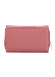 Pink leather medium women's wallet PORES-0801G-31(Z25), product view from the back on a white background.