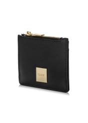 Women's small flat black wallet POREC-0367-99(W24)-02