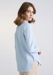 Blue cotton shirt for women KOSDT-0092-62(W22)-07