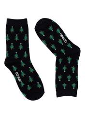 Black women's Christmas socks SKADT-0081-9P(Z26), front view of the product on a white background.