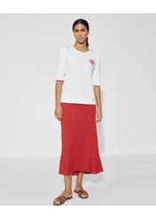 Women's red flared skirt SPCDT-0073-85(W23)-02