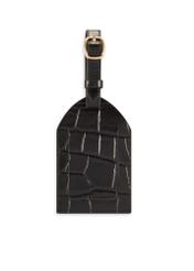 Leather keychain with croco motif BRELOK-0222-97(Z25), product view from the back on a white background.