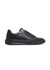 Black leather men's sports shoes BUTYM-0574-99(Z26), side view of the product on a white background.