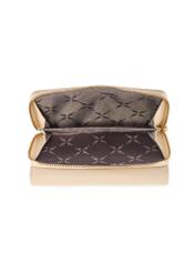 Large cream leather women's wallet PORES-0801R-0B(W26), product view inside on white background.