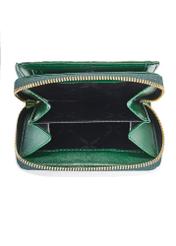 Dark green croco women's wallet PORES-0951-51(W25) - top view of the open product on a white background.