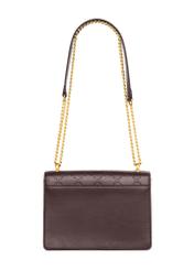 Burgundy women's handbag with monogram TOREC-1155-4P(Z26), product view from the back on a white background.