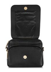 Black leather women's messenger bag TORES-0958C-99(W25)-05