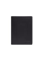 Small black leather men's wallet PORMS-0702-99(Z26), front product view on white background.