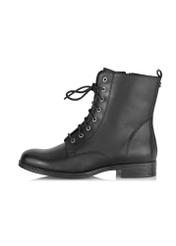 Women's black leather heeled boots BUTYD-1008-99(Z24)