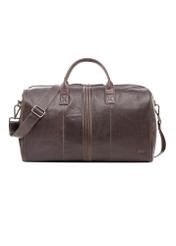Brown leather travel bag TORMS-0464-1H(Z26) - front product view, on white background.
