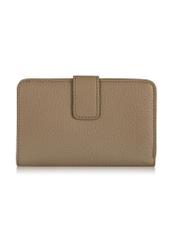 Women's beige leather wallet PORES-0896-80(W24)-04