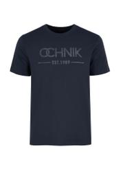 Men's navy blue T-shirt with logo TSHMT-0095-68(W24)-04