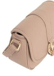 Beige women's handbag made of imitation leather TOREC-0756B-80(W25)-06