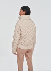 Beige quilted transitional women's jacket KURDT-0571-81(Z24) pic. 4