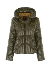 Women's quilted olive jacket KURDT-0320-54(Z21)-04