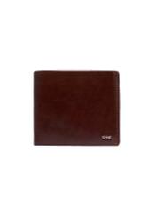 Brown leather men's wallet PORMS-0738-1G(Z26), front product view on white background.