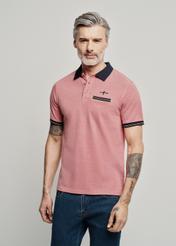 Salmon men's polo shirt POLMT-0068-43(W24)-04