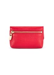 Red small leather women's wallet PORES-0895G-42(Z25), back product view on white background.