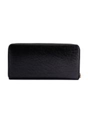 Black leather women's wallet PORES-0985-99(W26), product view from the back on a white background.