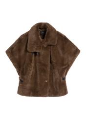 Brown women's vest KAMDP-0007-1H(Z26), product view from the front on a white background.