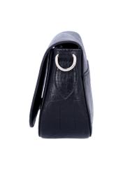 Black croco women's handbag TOREC-1308-9G(Z26), side product view on white background.