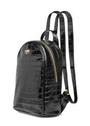 Black leather croco women's backpack TORES-1236-9G(W26), diagonal product view on white background.