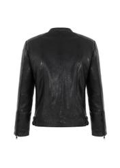 Men's leather jacket with a delicate collar KURMS-0246-5369(Z21)-06