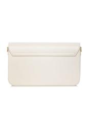 Cream women's handbag made of imitation leather TOREC-1081-0B(W26) - side view of the product, on a white background.