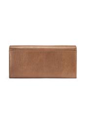 Large brown leather women's wallet PORES-0962-1F(W26), back view of the product on a white background.