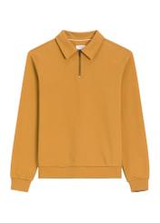 Mustard cotton men's sweatshirt BLZMT-0081-2D(Z26), front product view on white background.