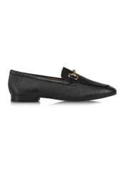 Black leather women's loafers BUTYD-1105-99(Z24)-01