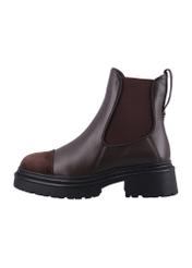 Dark brown women's Chelsea boots BUTYD-1345-1I(Z26), side view of the product on a white background.